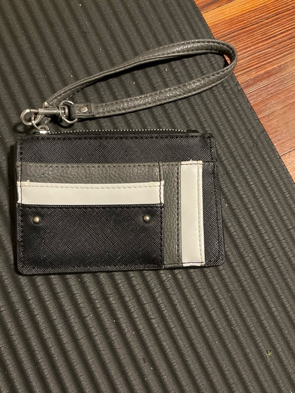 Black and Gray Wristlet Card Holder